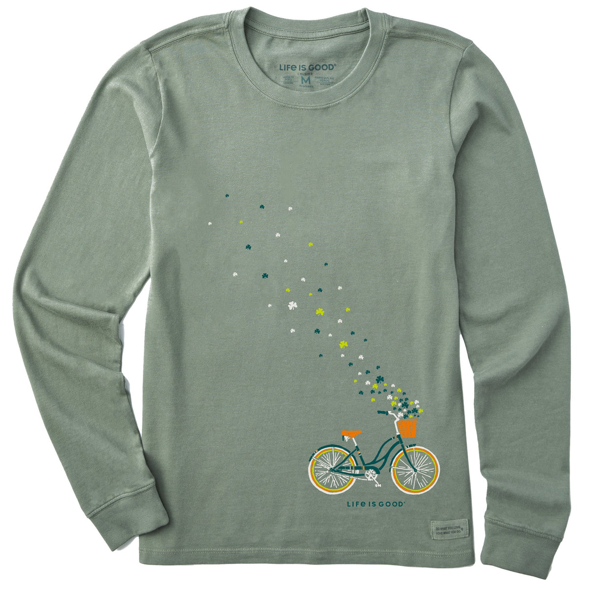 Women's Irish Bicycle Clovers Long Sleeve Crusher Tee
