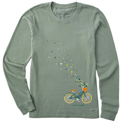Women's Irish Bicycle Clovers Long Sleeve Crusher Tee