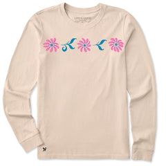 Women's Folk Daisies Long Sleeve Crusher Tee