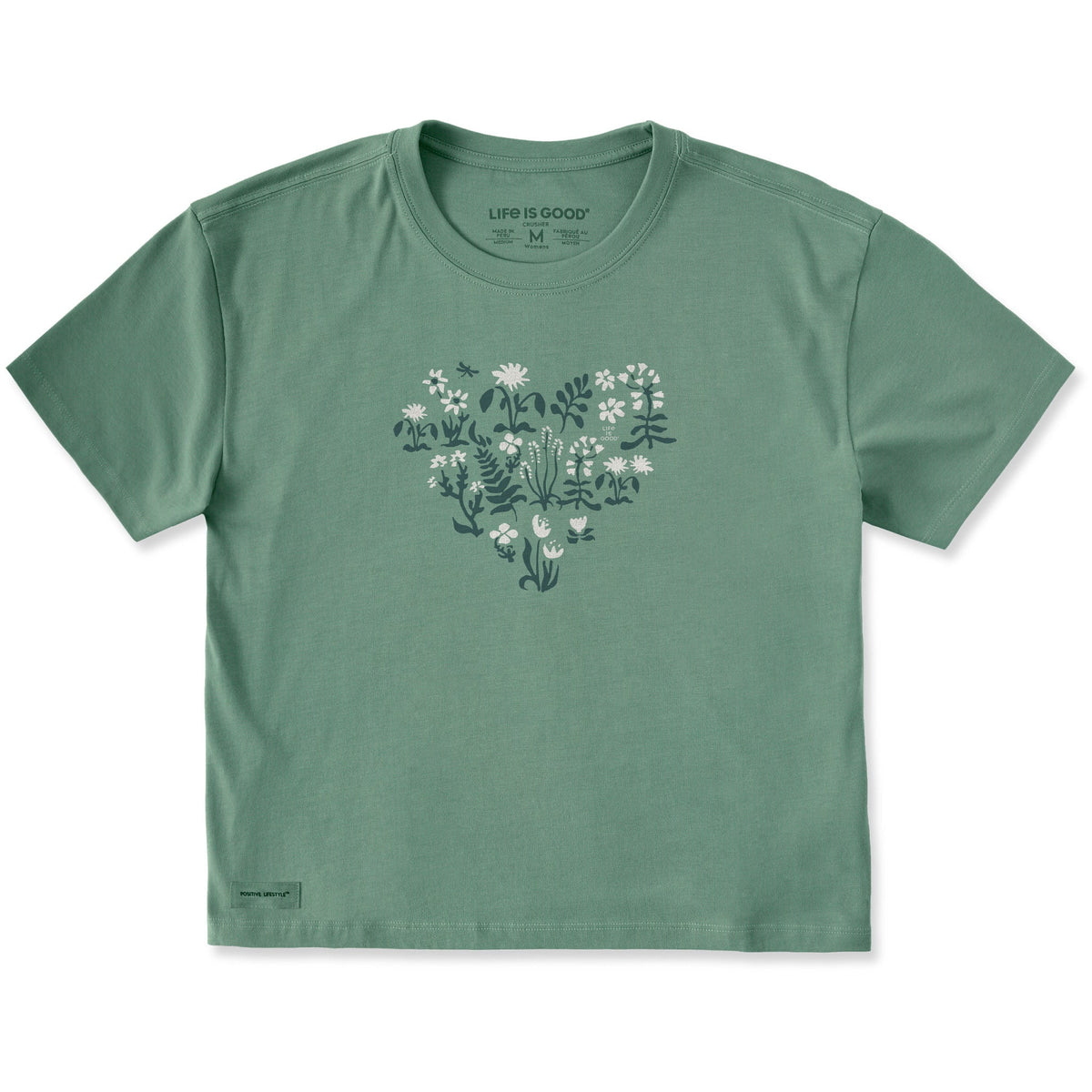 Women's Heart Blossom Short Sleeve Crusher Boxy Tee