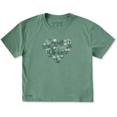 Women's Heart Blossom Short Sleeve Crusher Boxy Tee