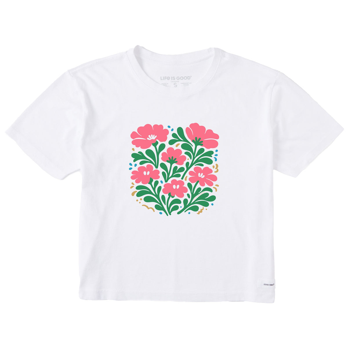 Women's Flower Field Short Sleeve Crusher Boxy Tee
