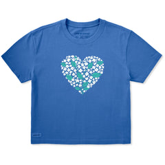 Women's Heart of Flowers Short Sleeve Crusher Boxy Tee