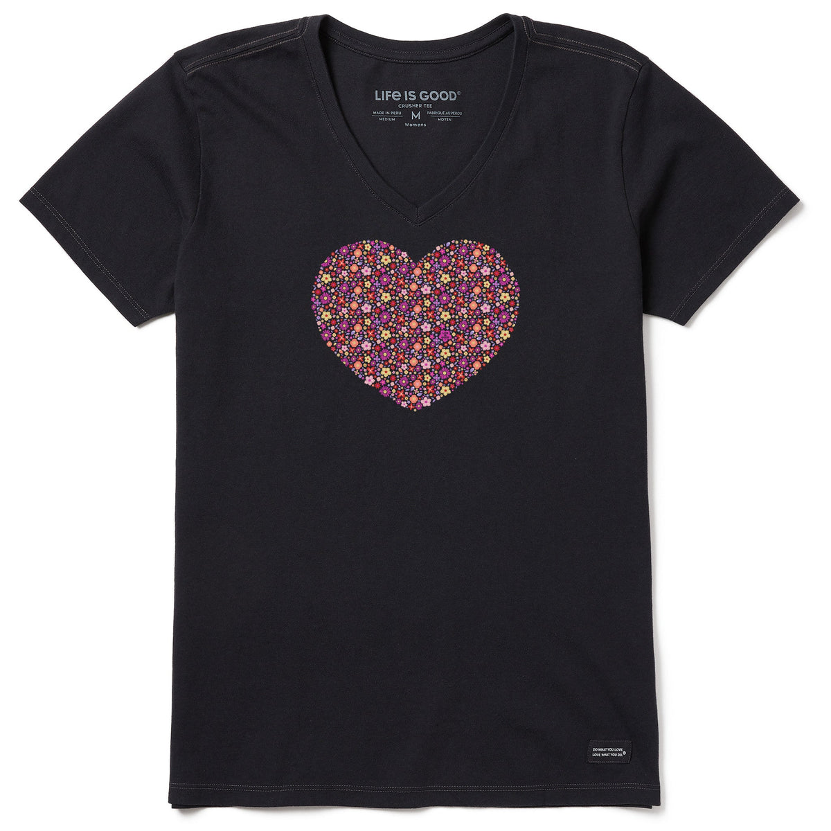 Women's Flower thy Heart Short Sleeve Vee