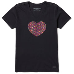 Women's Flower thy Heart Short Sleeve Vee
