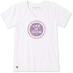 Women's Floral LIG Coin Short Sleeve Vee
