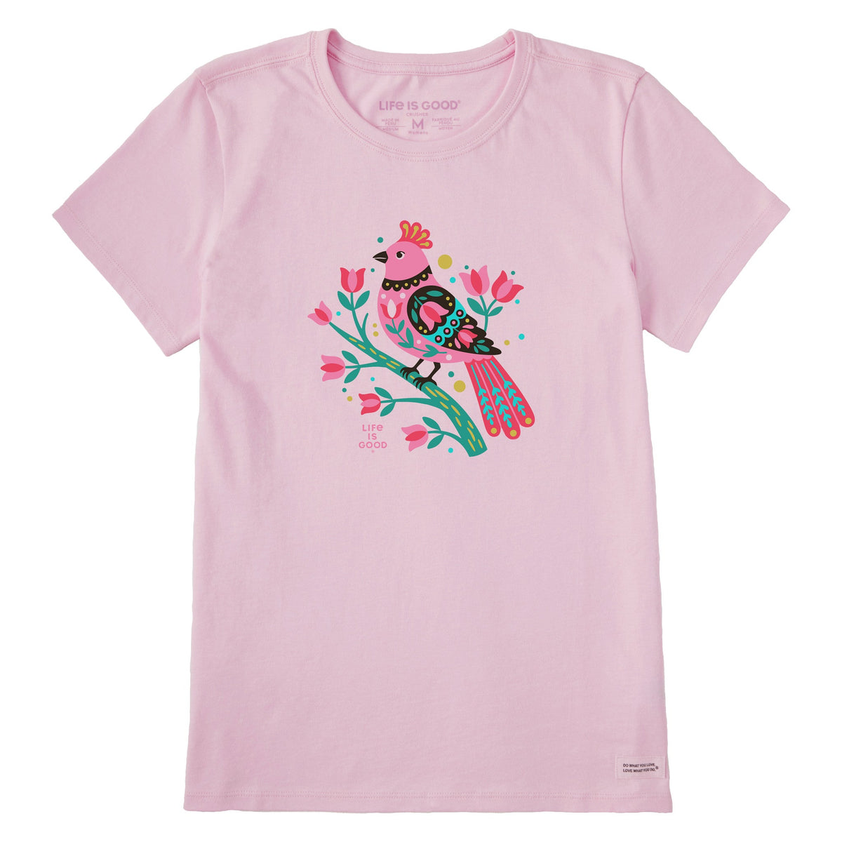 Women's Flower Bird Short Sleeve Crusher Tee