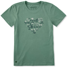 Women's Heart Blossom Short Sleeve Crusher Tee