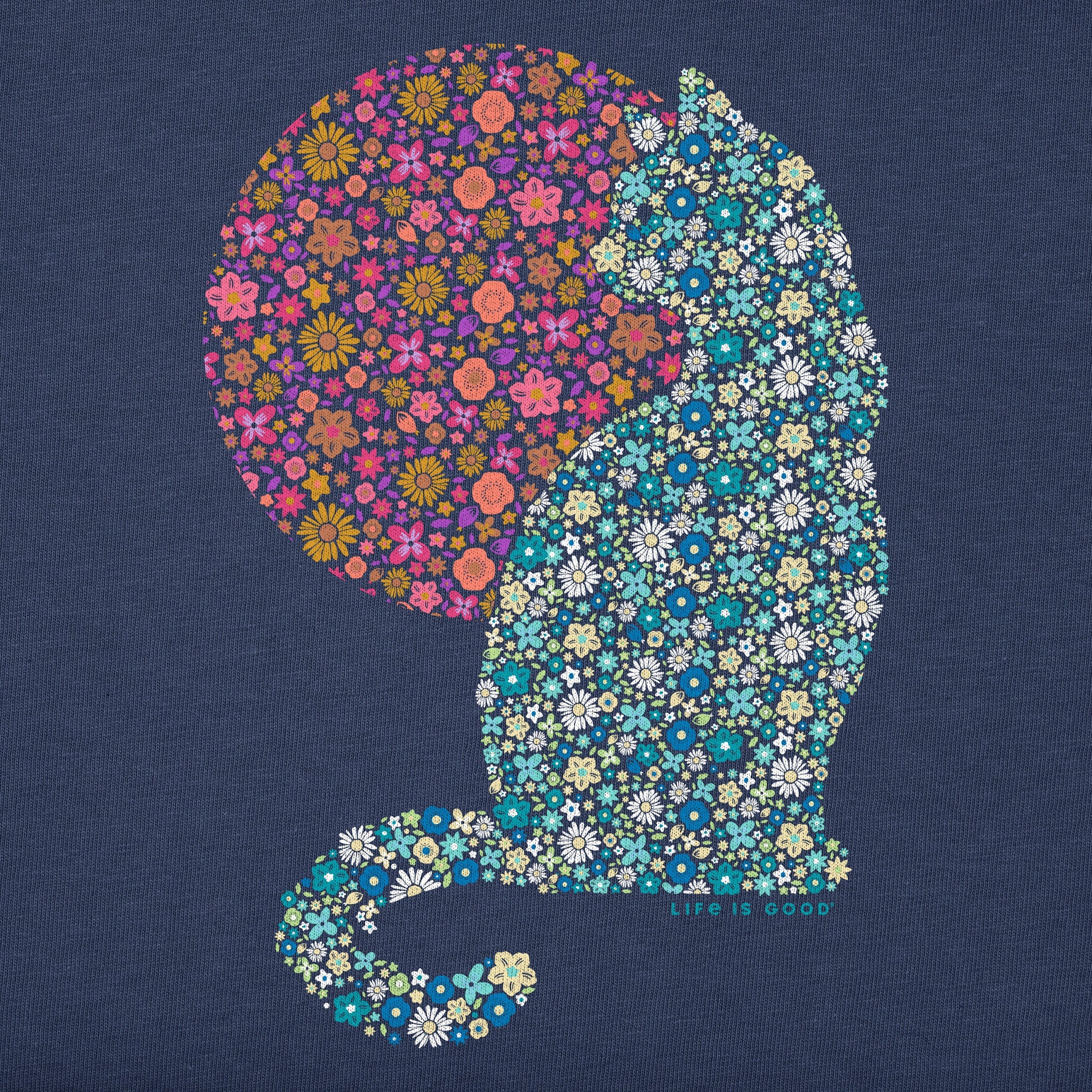 Women's Floral Cat Sun Short Sleeve Tee