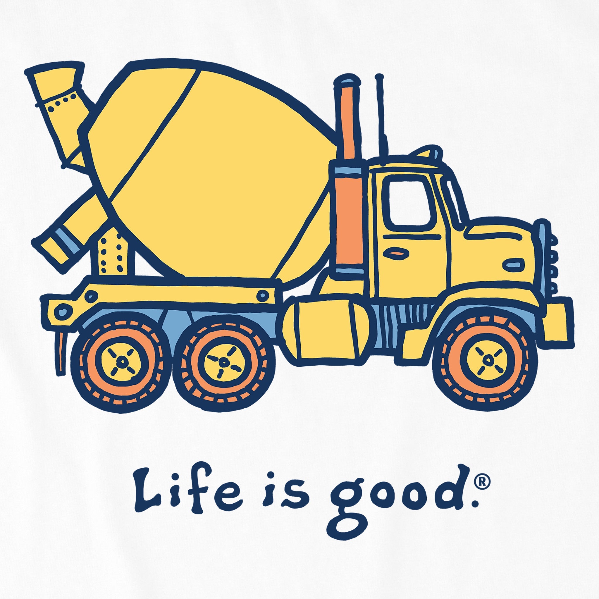 Toddler Big Cement Mixer Short Sleeve Crusher Tee