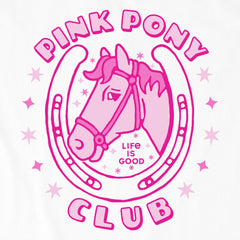 Toddler Pink Pony Club Short Sleeve Crusher Tee