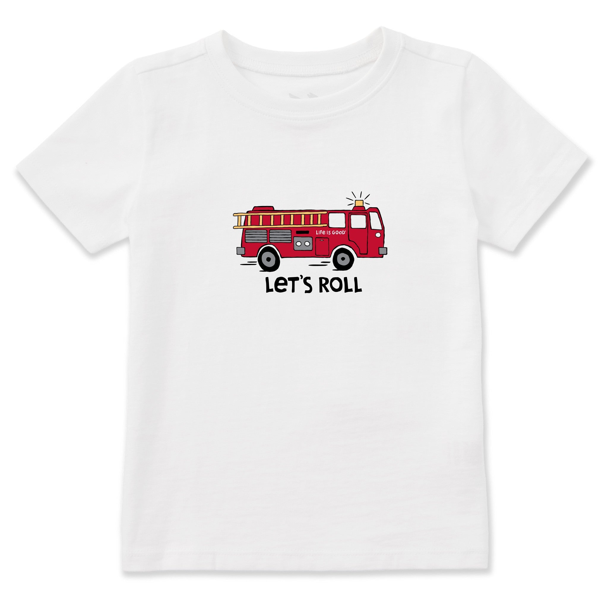 Toddler Let's Roll Firetruck Short Sleeve Crusher Tee