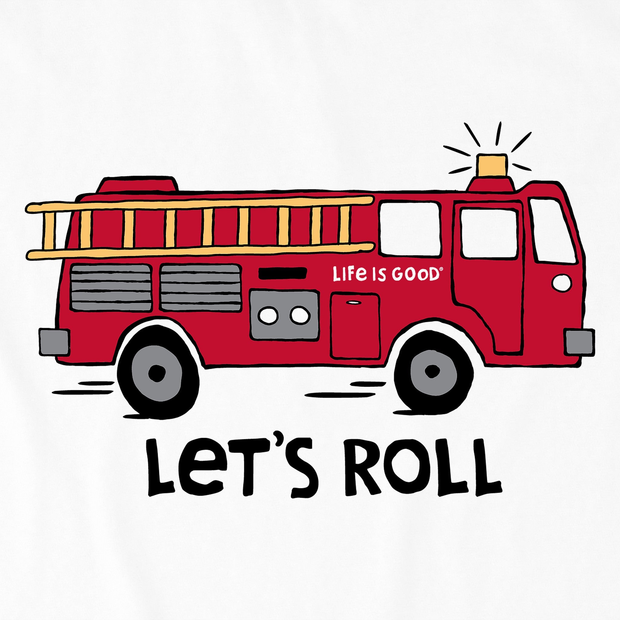 Toddler Let's Roll Firetruck Short Sleeve Crusher Tee