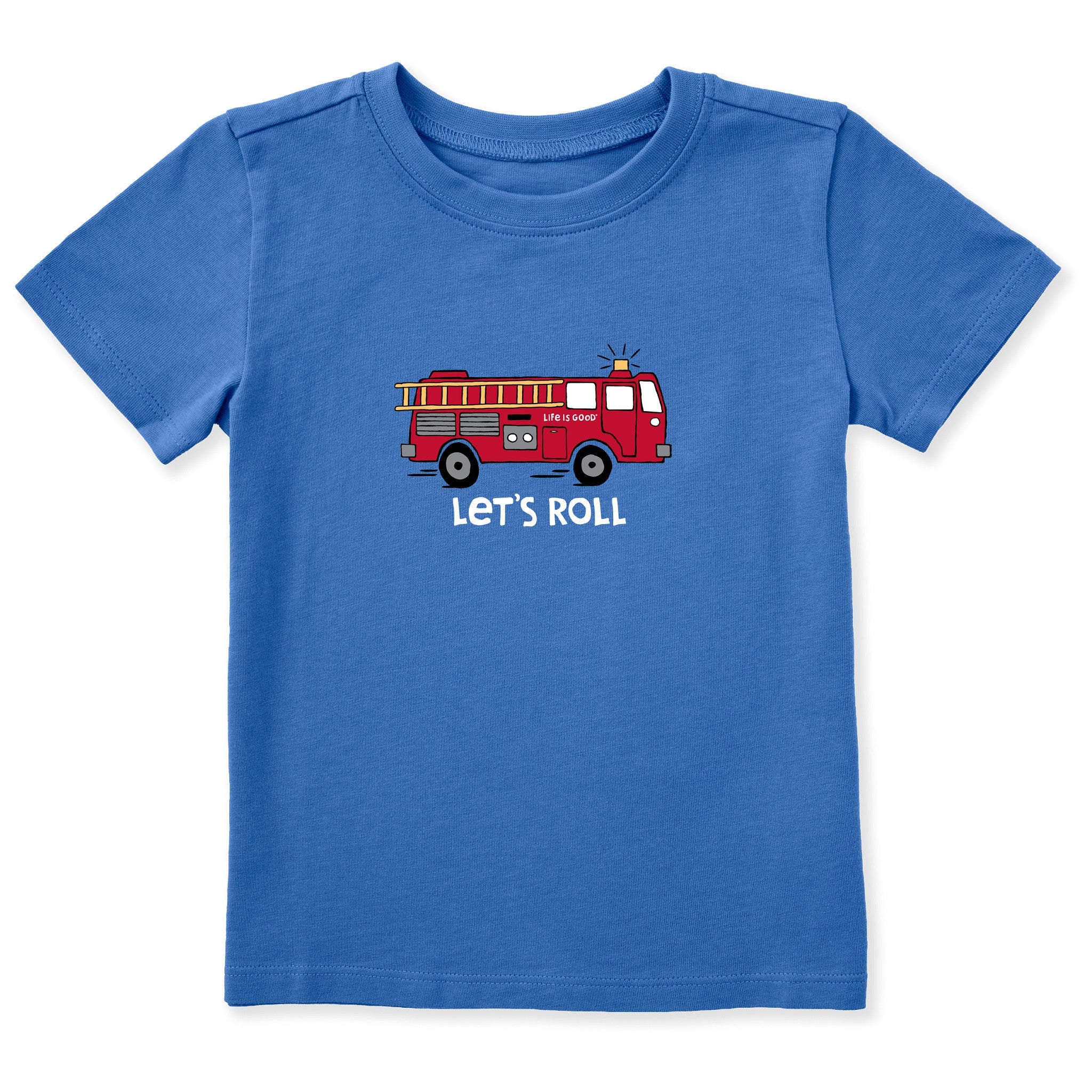 Toddler Let's Roll Firetruck Short Sleeve Crusher Tee