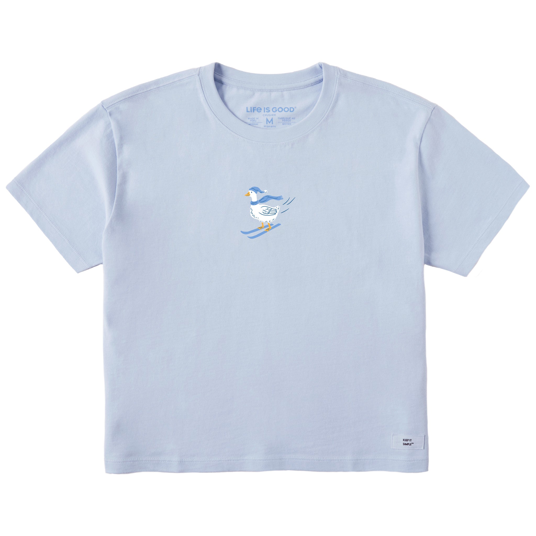 Women's Goose on Skis Short Sleeve Crusher Boxy Tee
