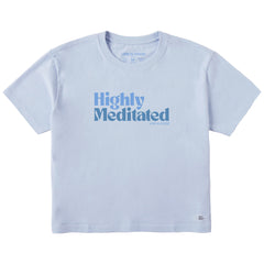 Women's Highly Meditated Text Short Sleeve Crusher Boxy Tee