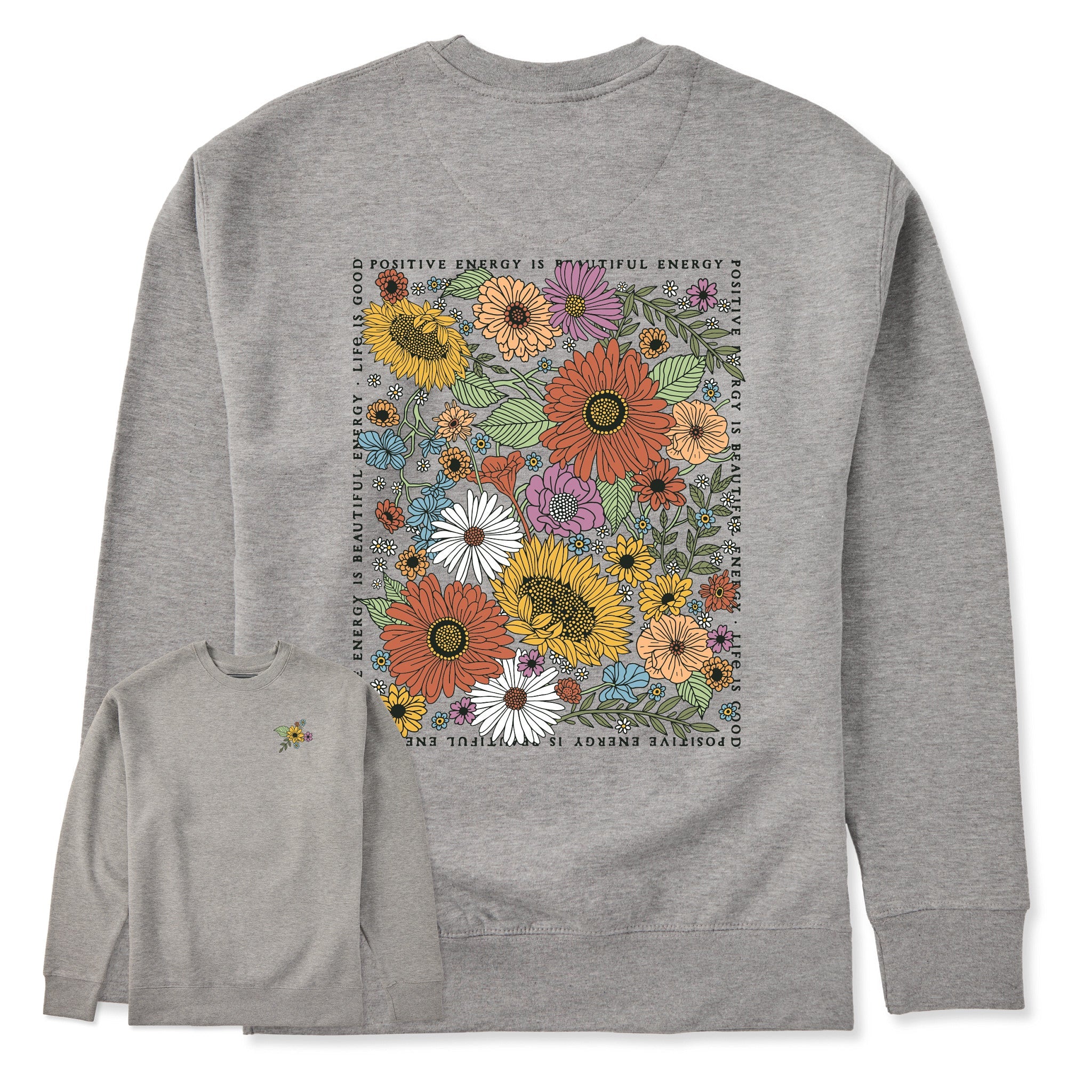 Adult Unisex Beautiful Energy Wildflowers Every Wear Crew Sweatshirt