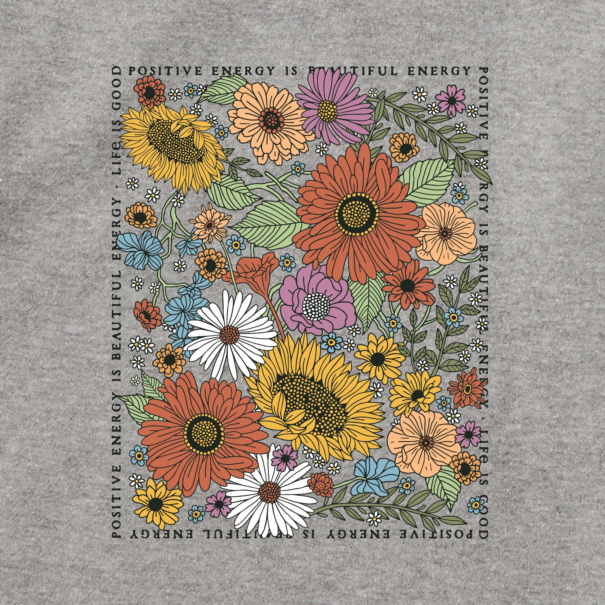 Adult Unisex Beautiful Energy Wildflowers Every Wear Crew Sweatshirt
