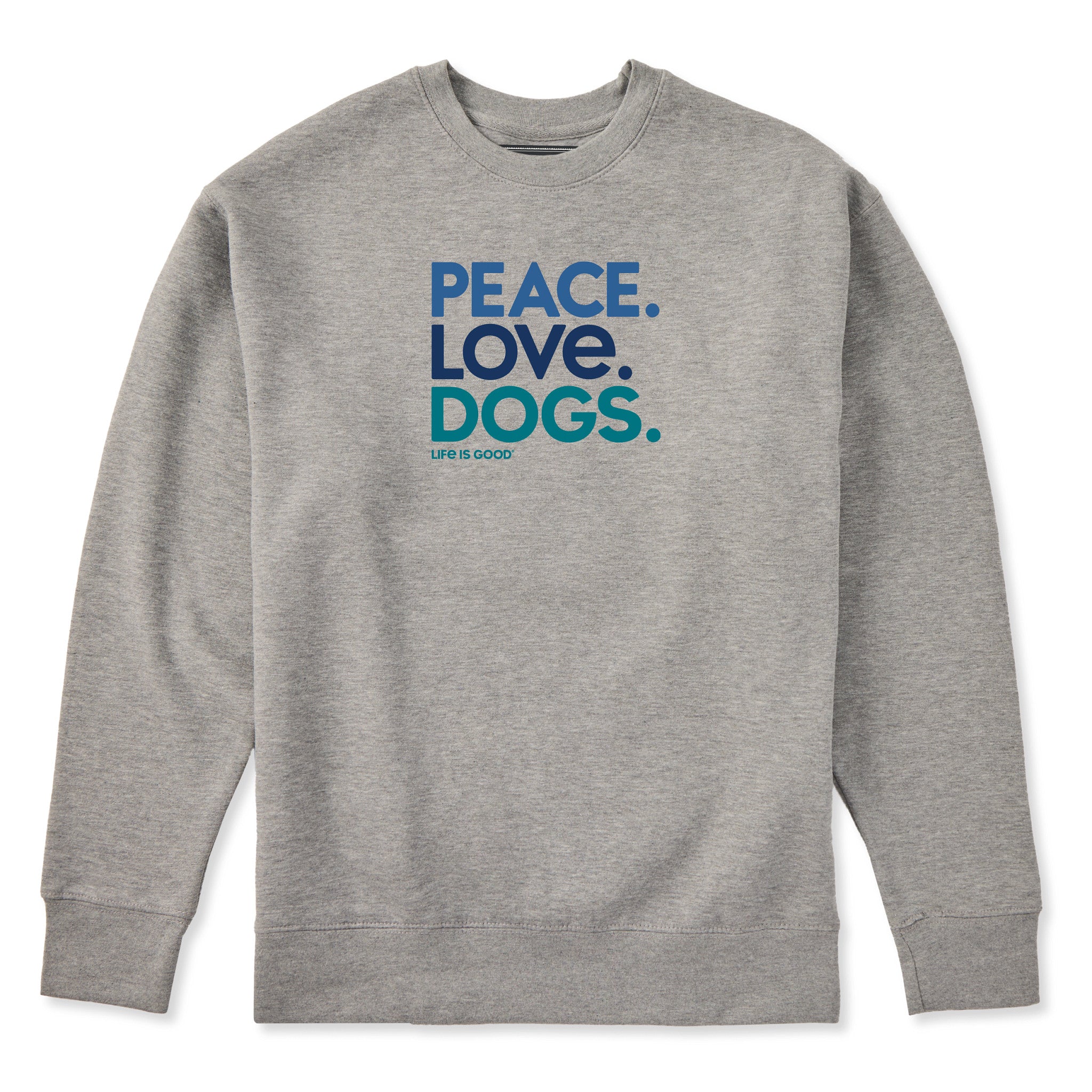 Adult Unisex Peace Love Dogs Every Wear Crew Sweatshirt