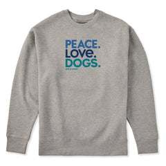 Adult Unisex Peace Love Dogs Every Wear Crew Sweatshirt