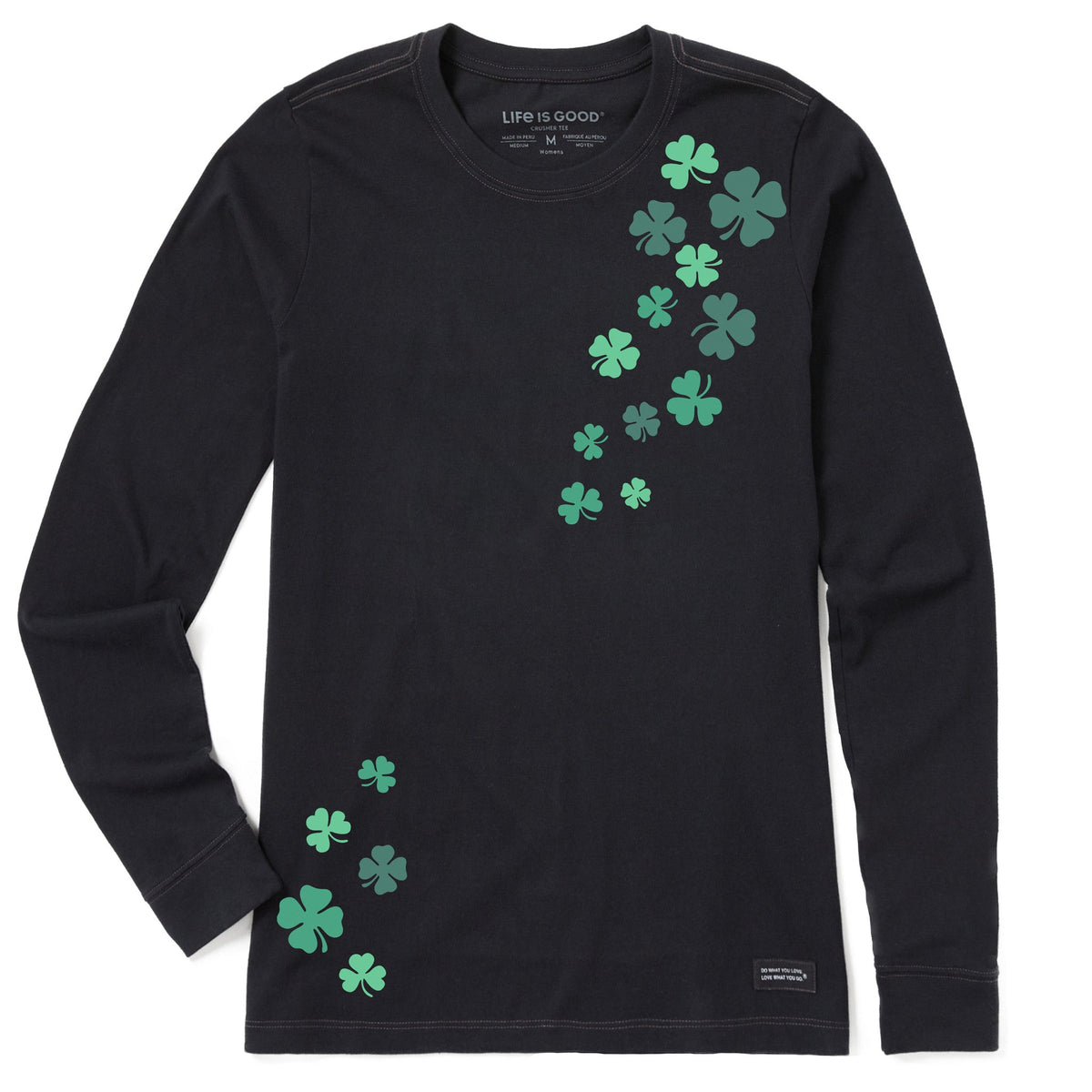Women's Floating Shamrocks Long Sleeve Crusher Tee