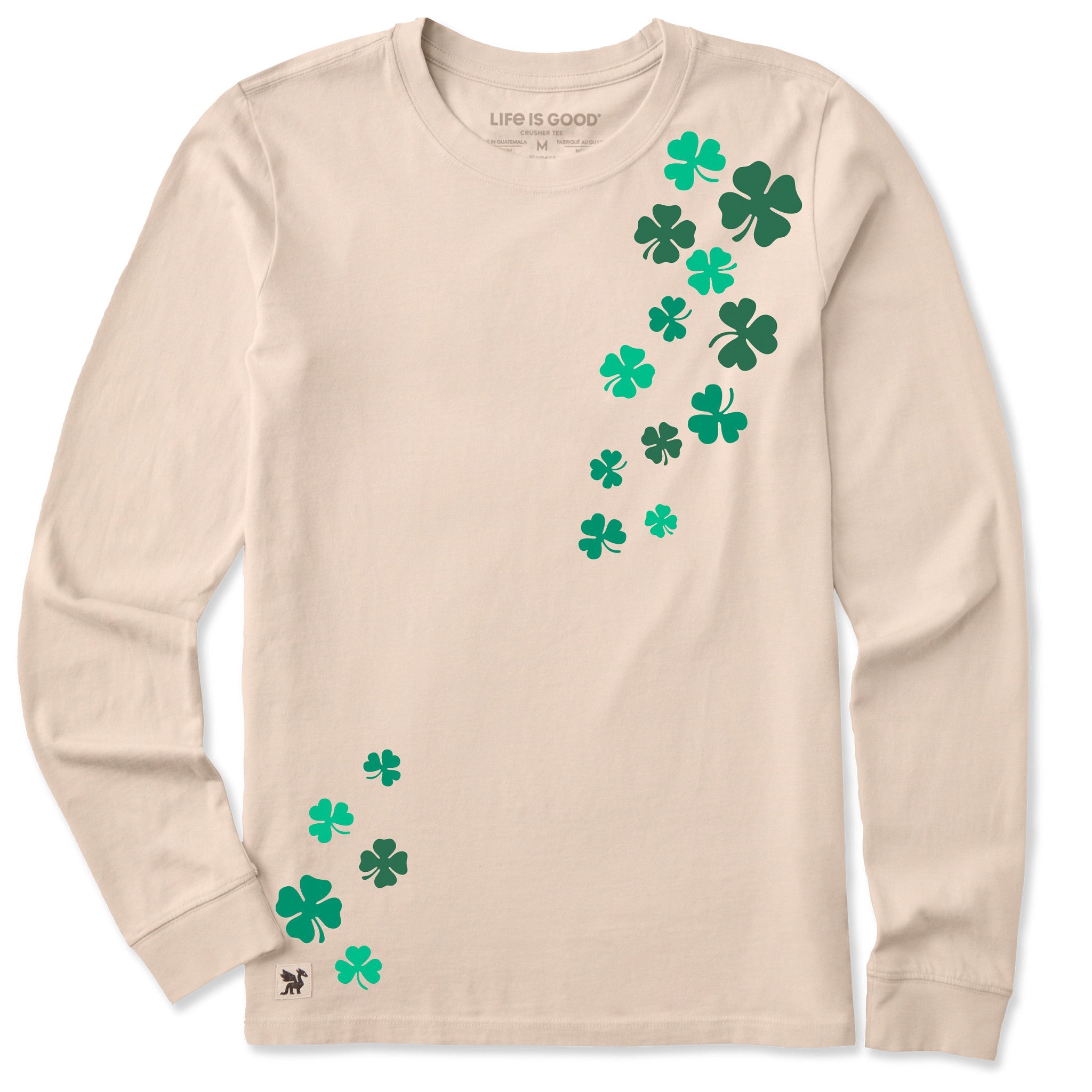 Women's Floating Shamrocks Long Sleeve Crusher Tee
