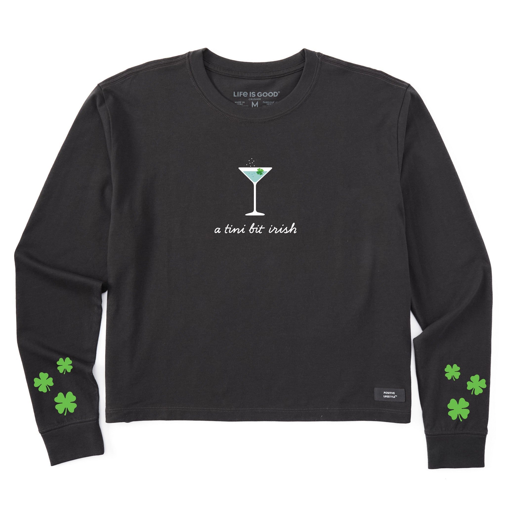 Women's A Tini Bit Irish Long Sleeve Crusher Boxy Tee