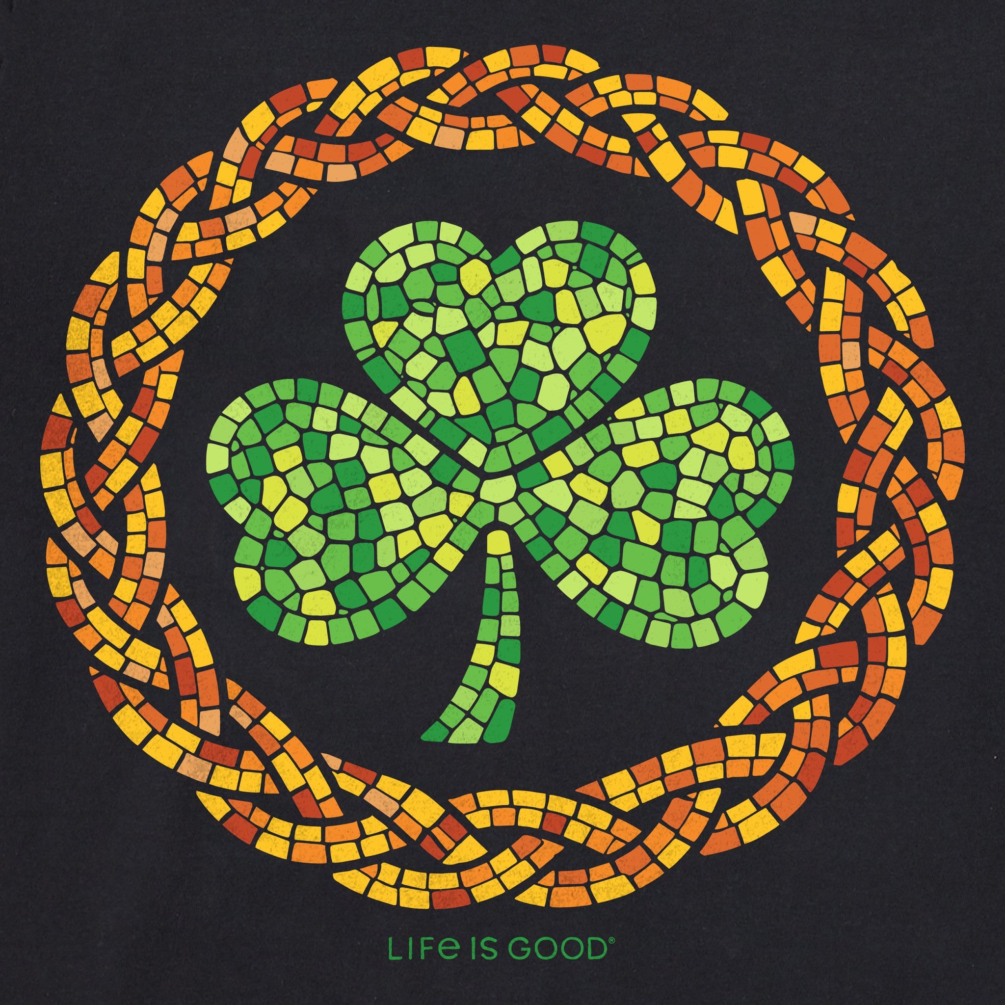 Men's Mosaic Shamrock Knots Short Sleeve Crusher Tee