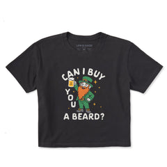 Women's Can I Buy You a Beard Short Sleeve Crusher Boxy Tee