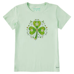 Women's Doodle Shamrock Short Sleeve Crusher Tee