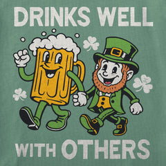 Women's Drinks Well With Others Leprechaun Short Sleeve Crusher Tee