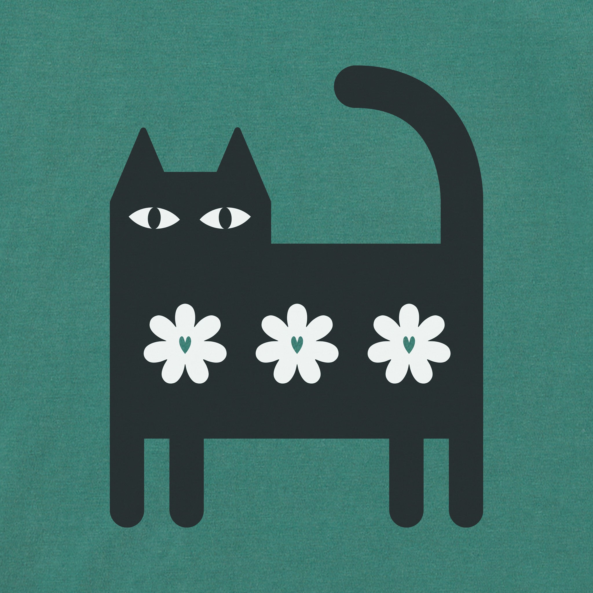 Women's Cat Three Daisies Long Sleeve Crusher Tee