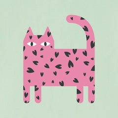 Women's Cat Heart Spots Short Sleeve Crusher Boxy Tee