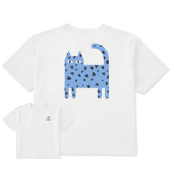 Women's Cat Heart Spots Short Sleeve Crusher Boxy Tee