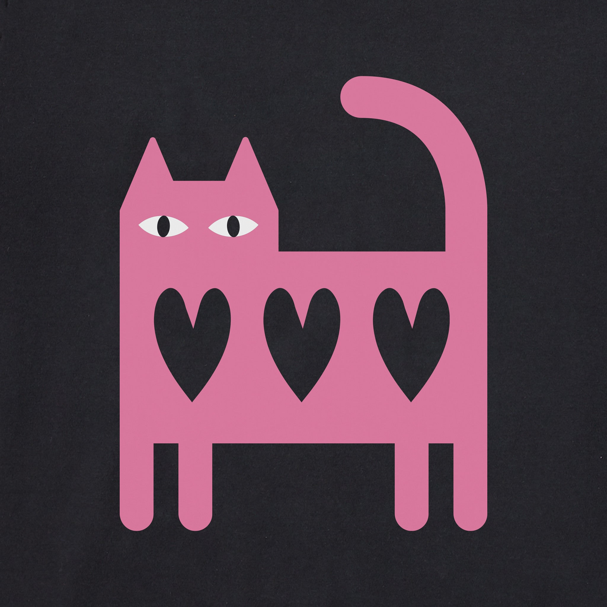 Women's Cat Three Hearts Short Sleeve Crusher Tee