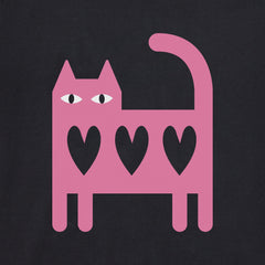 Women's Cat Three Hearts Short Sleeve Crusher Tee