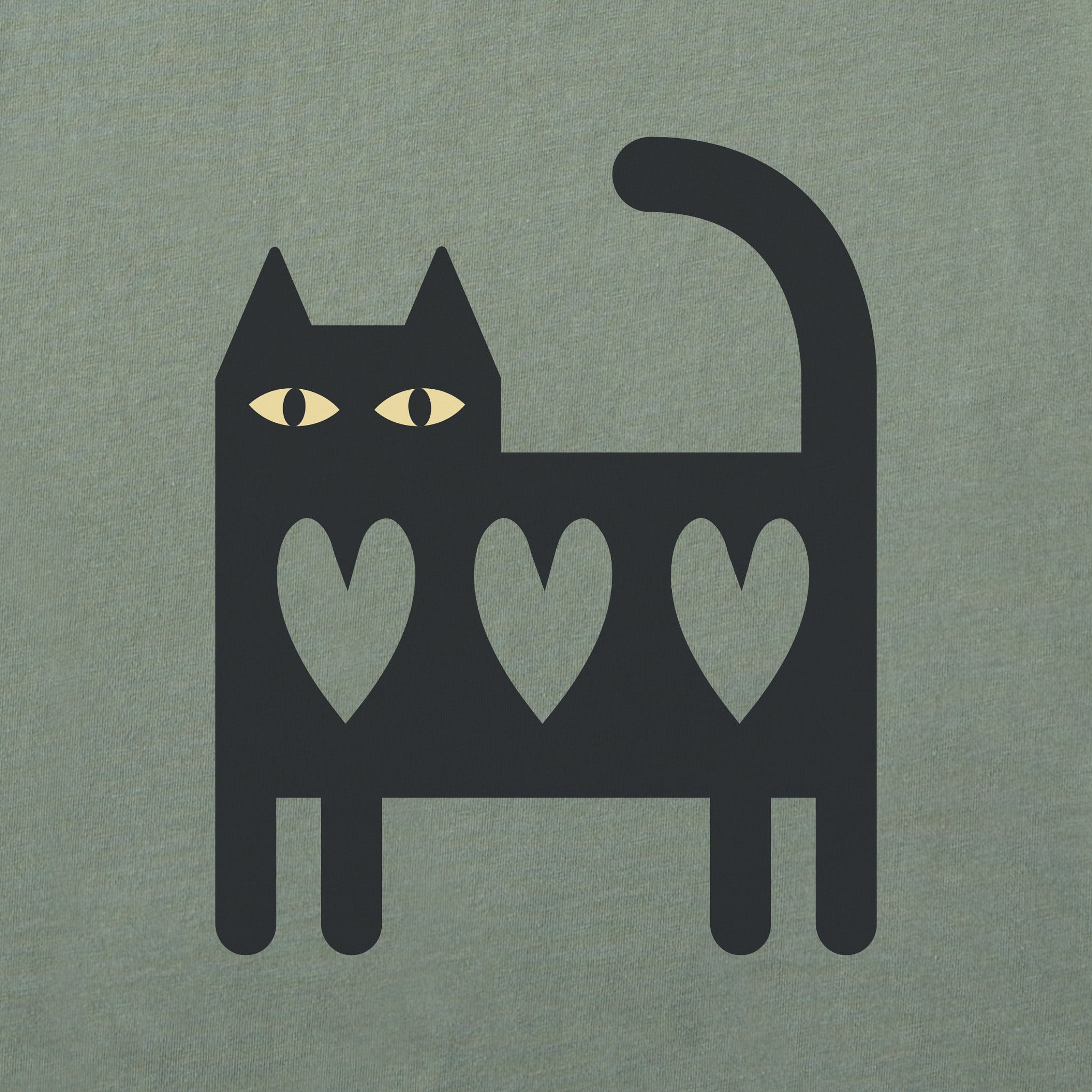 Women's Cat Three Hearts Short Sleeve Crusher Tee
