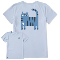 Women's Cat Stripes Short Sleeve Crusher Tee