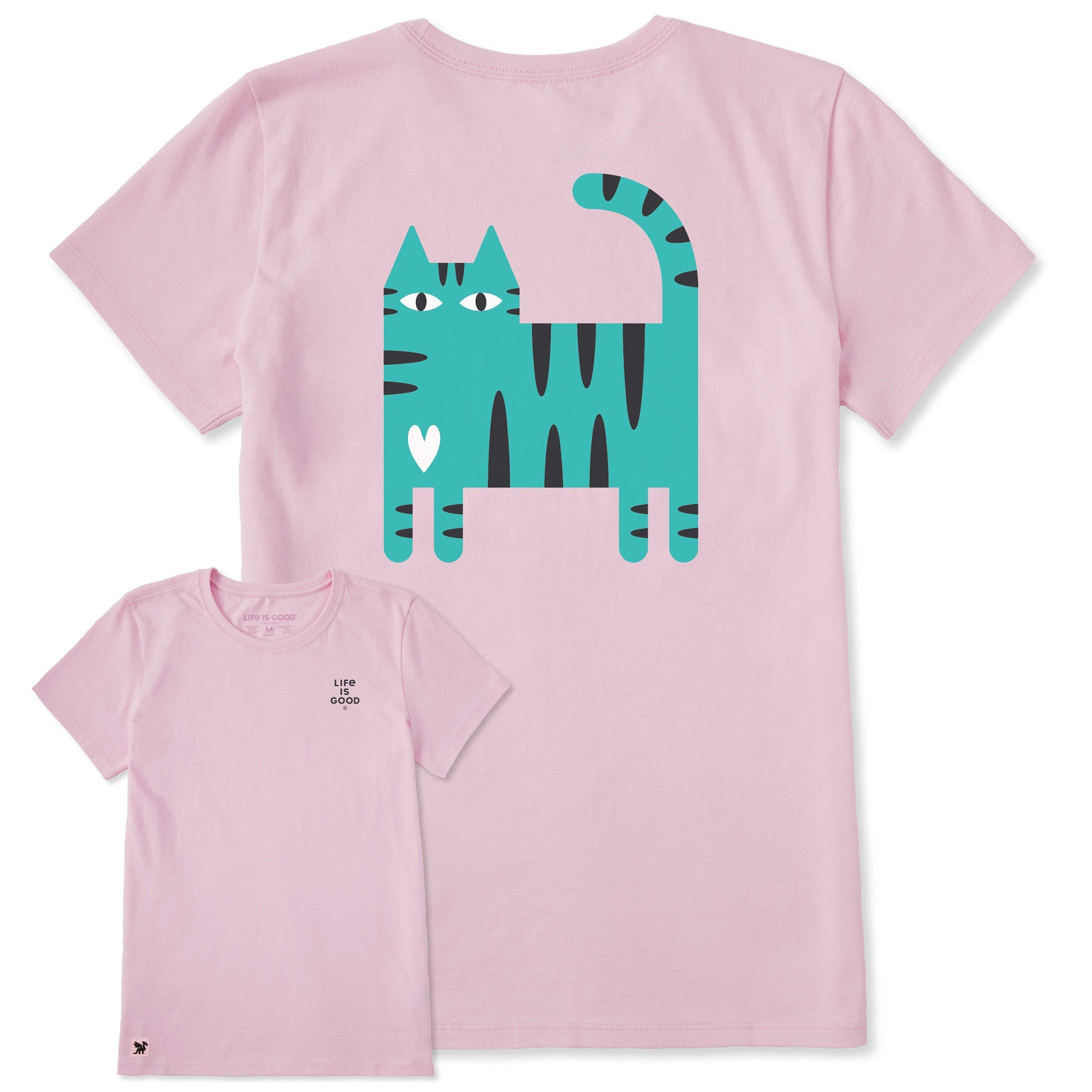 Women's Cat Stripes Short Sleeve Crusher Tee
