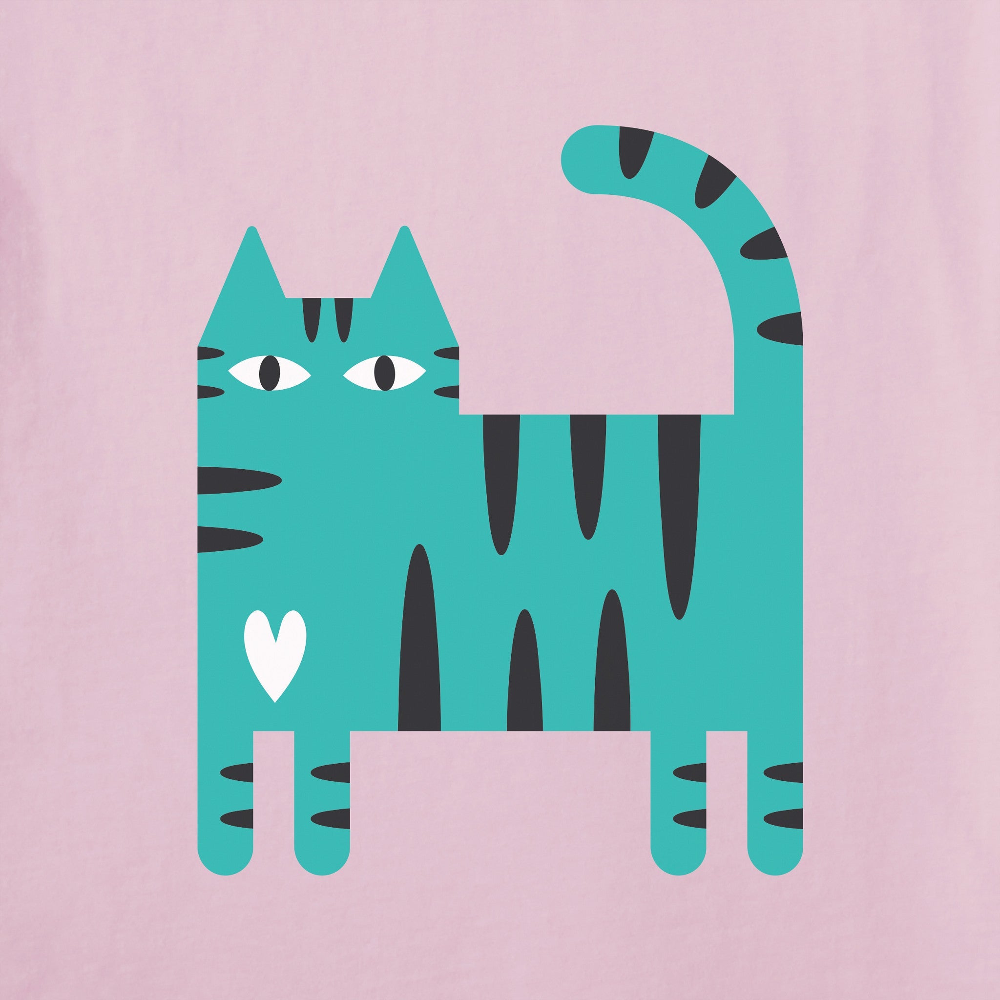 Women's Cat Stripes Short Sleeve Crusher Tee