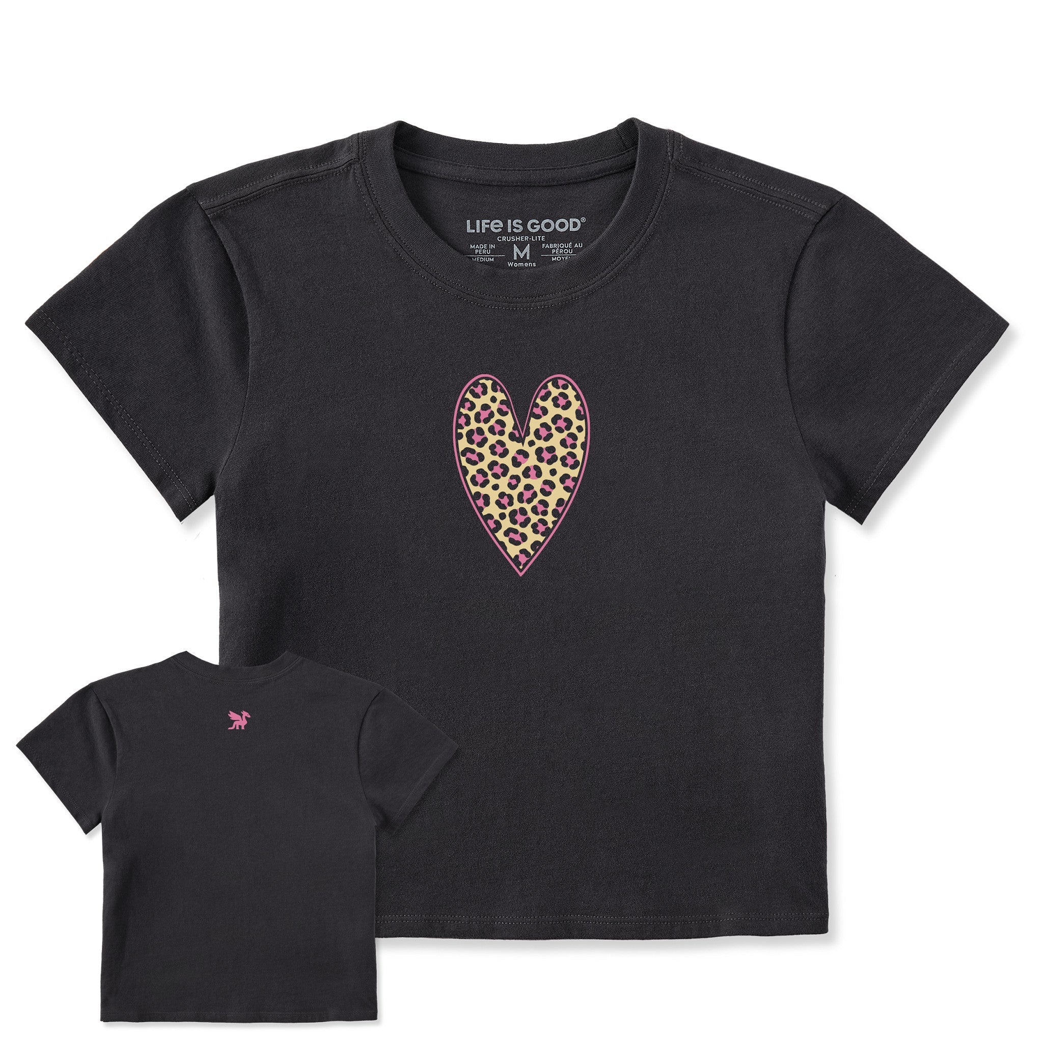 Women's Cat Print Heart Crusher-LITE Shrunken Tee