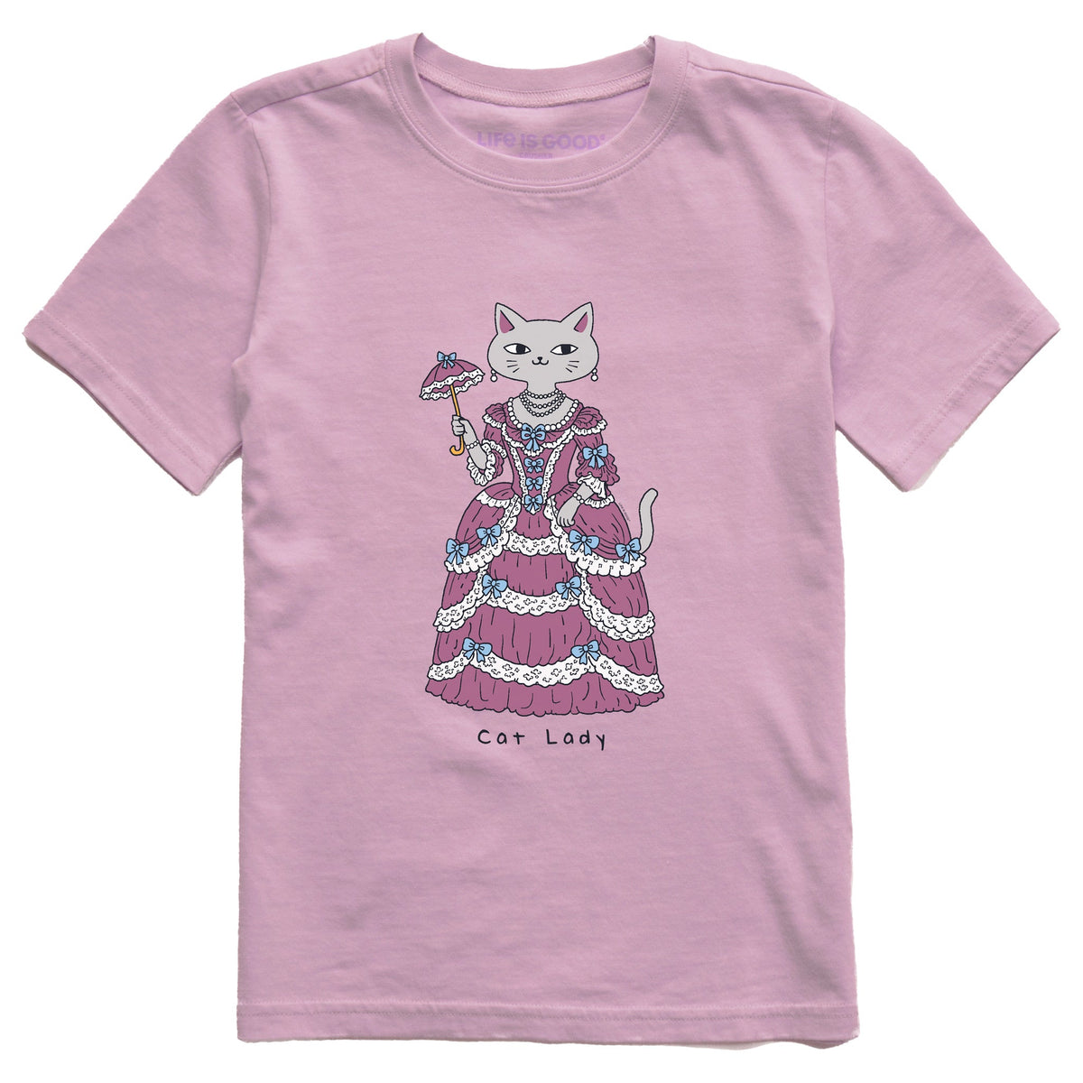 Kids Fancy Cat Lady Short Sleeve Crusher Tee