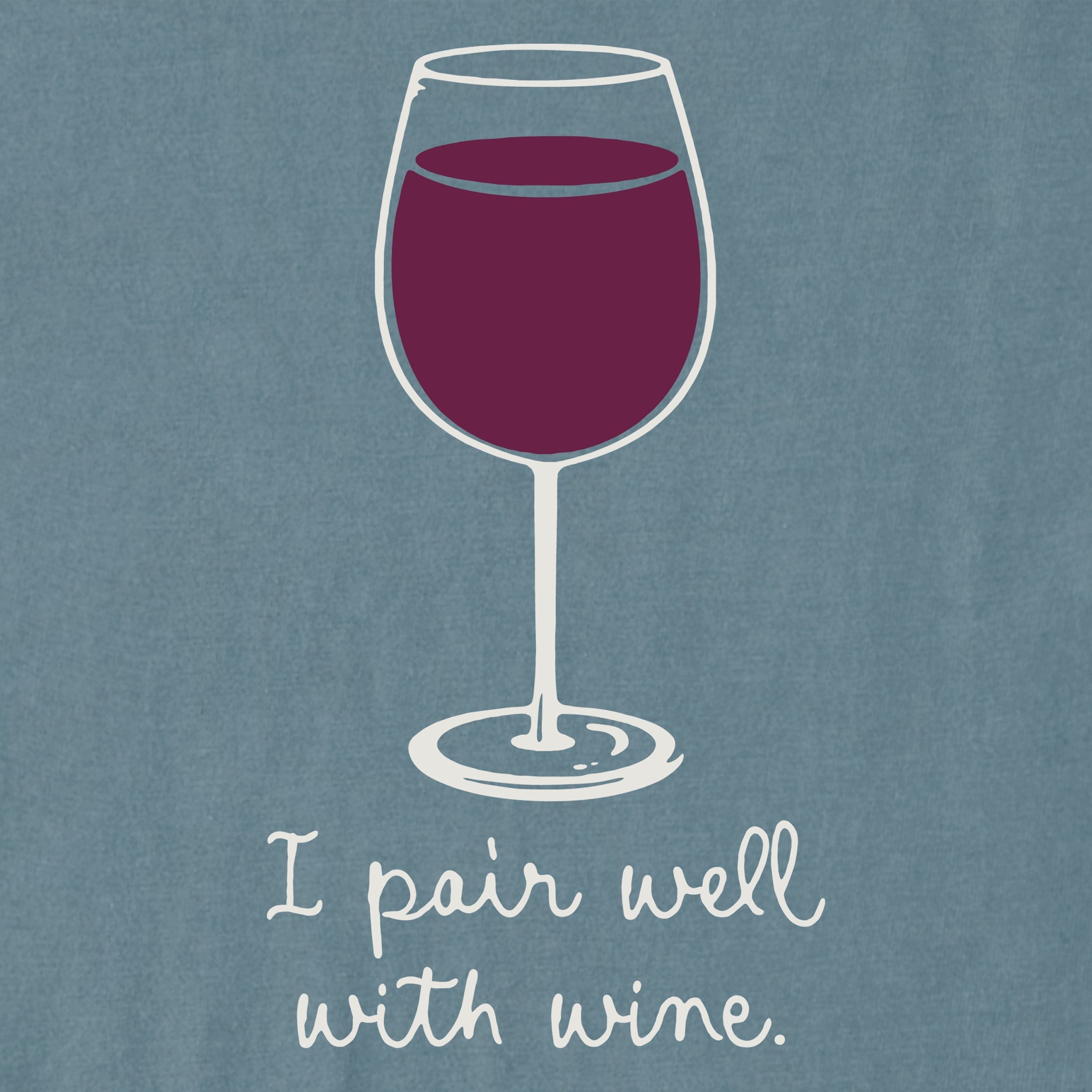 Men's I Pair Well With Wine Short Sleeve Crusher Tee