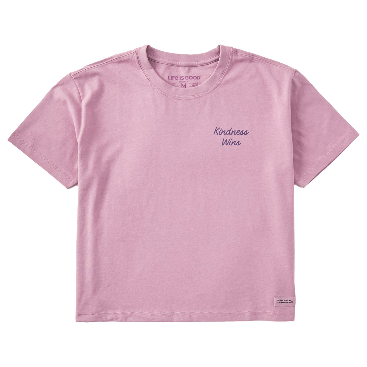 Women's Kindness Wins Script Short Sleeve Crusher Boxy Tee