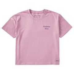 Women's Kindness Wins Script Short Sleeve Crusher Boxy Tee
