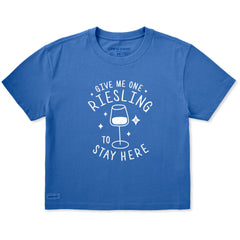 Women's Give Me One Riesling Short Sleeve Crusher Boxy Tee