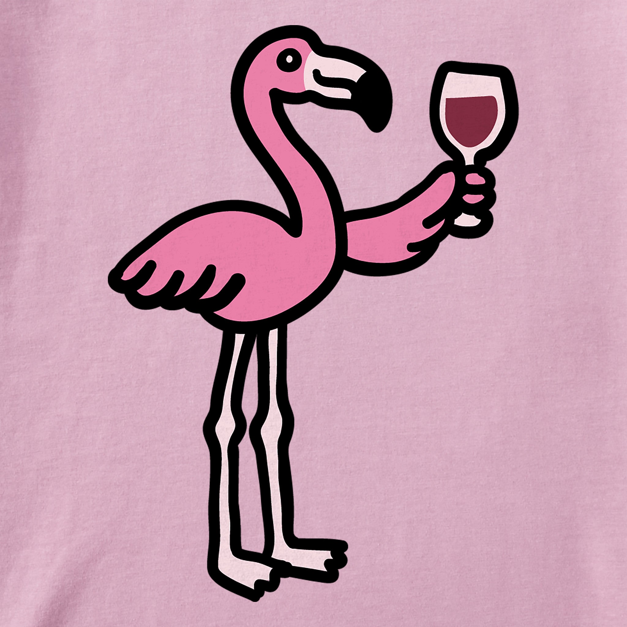 Women's Flamingo Wine Short Sleeve Crusher Vee