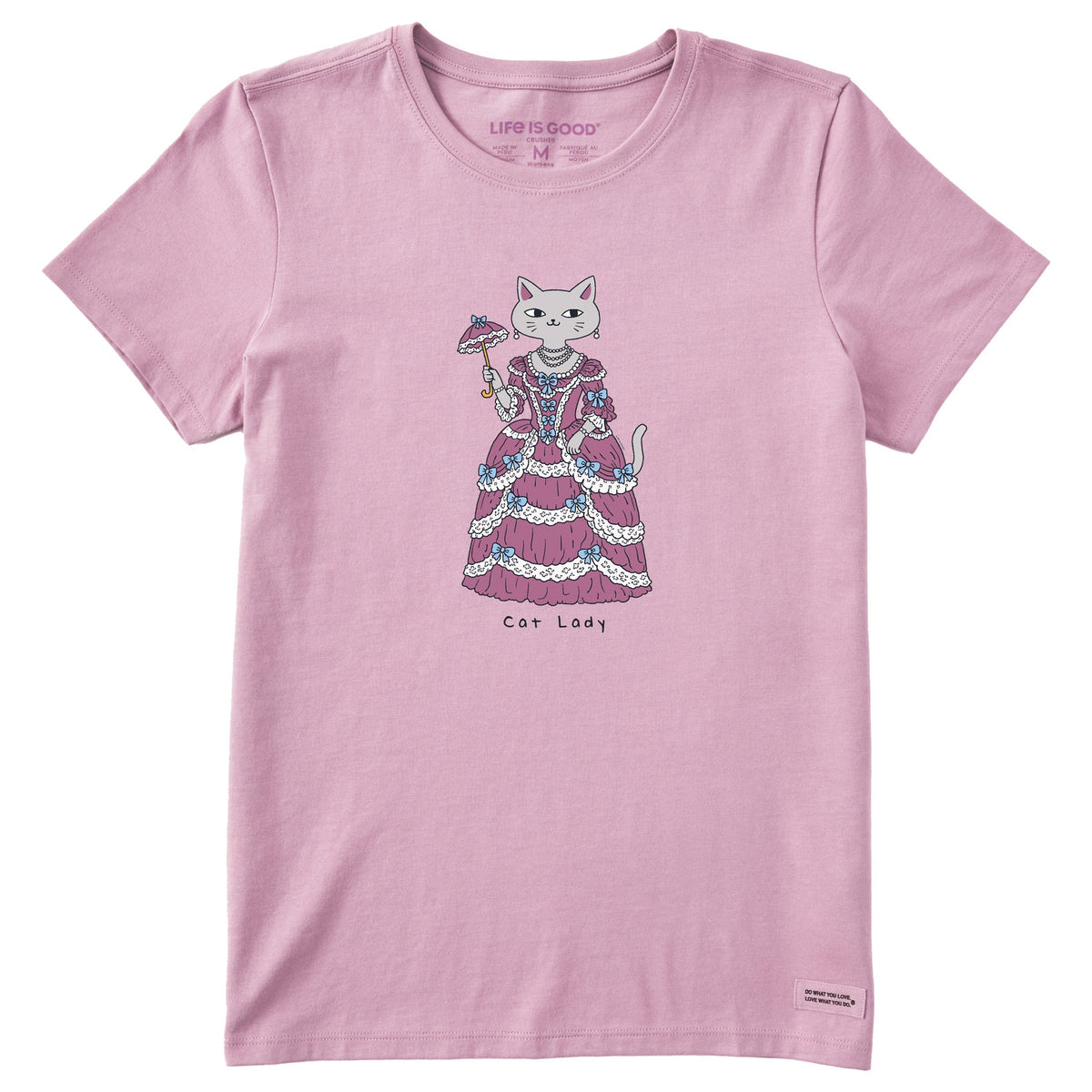Women's Fancy Cat Lady Short Sleeve Crusher Tee