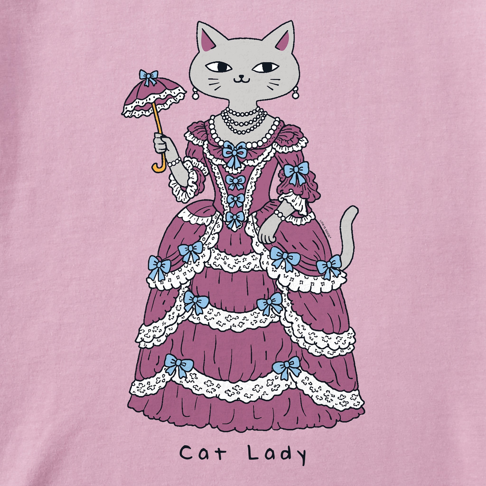 Women's Fancy Cat Lady Short Sleeve Crusher Tee