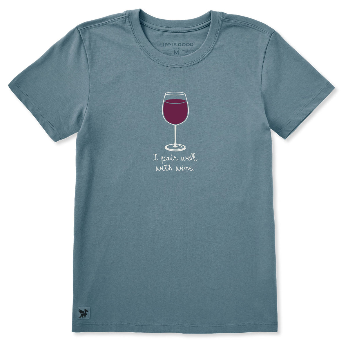 Women's I Pair Well With Wine Short Sleeve Crusher Tee